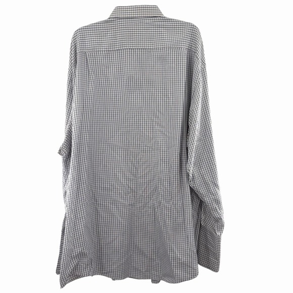 Ermenegildo Zegna White Windowpane Dress Shirt Mens 18.5 47 Pocket French Cuff - Picture 3 of 9